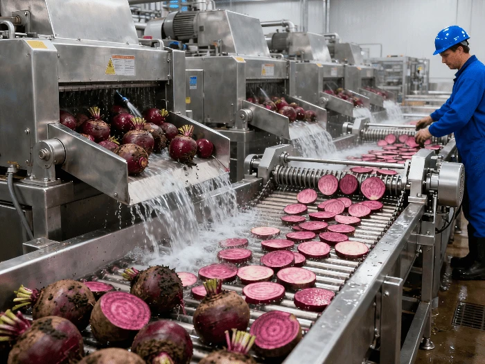 Beet root processing line