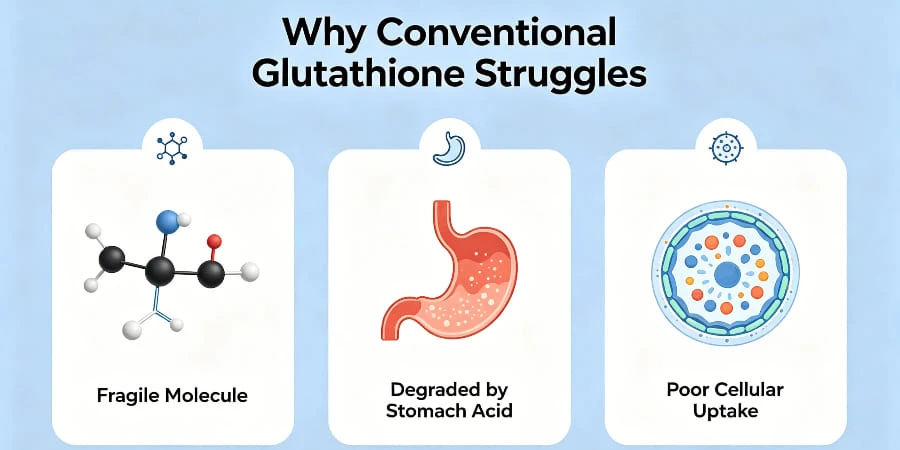 Why Conventional Glutathione Struggles Why Conventional Glutathione Struggles